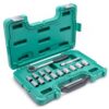 JUEGO COPAS 1/2" 6PT CAJA PLASTICA 15 PZ MM (CABEZA REDONDA)
