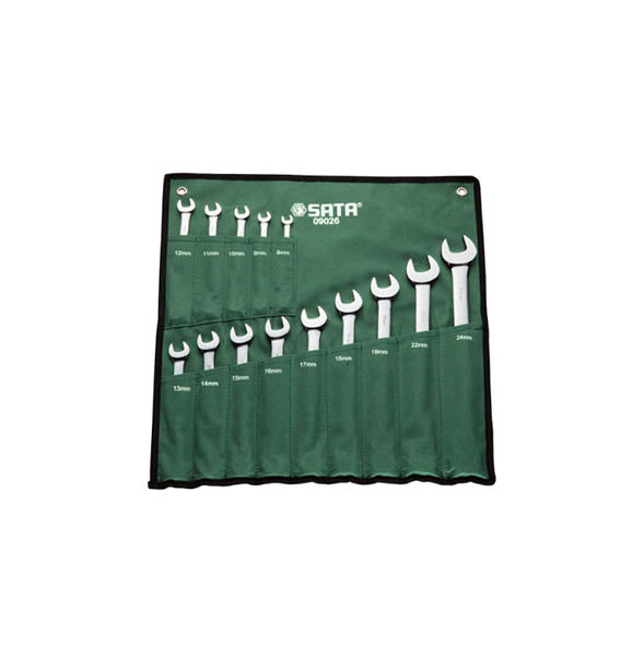 JUEGO LLAVES COMBINADAS (MATE) LONA 14PC 8 - 24 MM