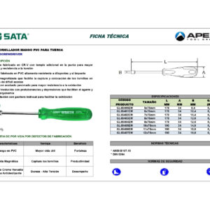 DESTORNILLADOR M/PVC P/TUERCA 12x75mm