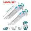 ALEM Y TORX INDUSTRIAL JUEGO X 18 PZS EXTRA LARGAS TOTAL (THT106KT0181)