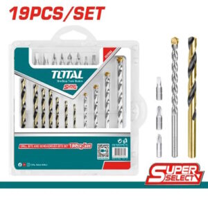 BROCA LAMINA Y CONCRETO JUEGO X 19 PZS INCLUYE PUNTAS TALADRO SUPER SELECT TOTAL (UTACSDB1901) (16262)Ref: 16262