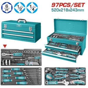 CAJA HERRAMIENTA INCLUYE 97 PZS INDUSTRIAL METALICA TOTAL (THPTCS70971)