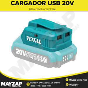 CARGADOR USB 20V PARA CELULARES Y OTROS EQUIPOS BATERIA Y CARGADOR NO INCLUIDO TOTAL (TUCLI2001)
