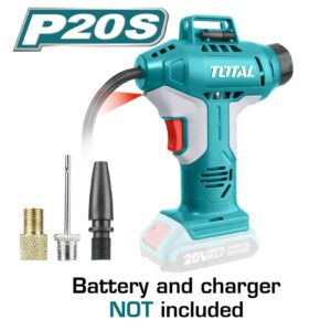 COMPRESOR MINI INALAMBRICO 20V 150PSI PARA CARRO BATERIA Y CARGADOR NO INCLUIDO TOTAL (TACLI2001)
