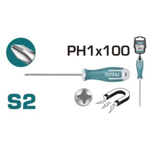 DESTORNILLADOR 1X100MM (+) PUNTA INMANTADA INDUSTRIAL TOTAL (THT26PH1100)