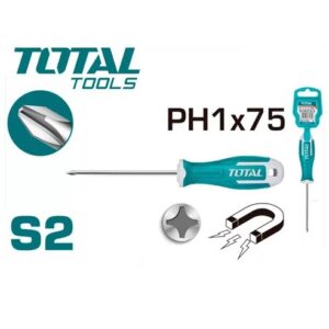 DESTORNILLADOR 1X75MM (+) PUNTA INMANTADA INDUSTRIAL TOTAL (THT26PH1075)