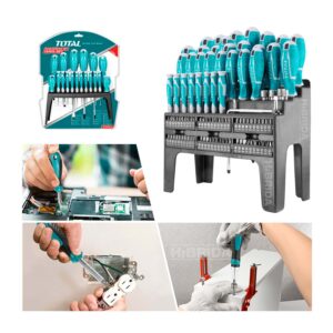 DESTORNILLADOR CROMO VANADIUM JUEGO X 100 PZS TOTAL (THT2506100)