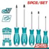 DESTORNILLADOR CROMO VANADIUM JUEGO X 5 PZS SUPER SELECT TOTAL (THT2506052)