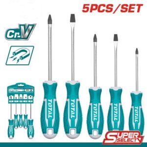 DESTORNILLADOR CROMO VANADIUM JUEGO X 5 PZS SUPER SELECT TOTAL (THT2506052)