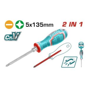 DESTORNILLADOR DOBLE PUNTA 2 EN 1 TOTAL (THT250226)