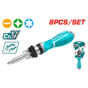DESTORNILLADOR RACHET 8PZS INTERCAMBIABLES TOTAL (TACSD30086)