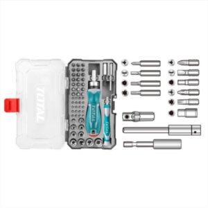 JUEGO DE DESTORNILLADORES PUNTAS INTERCAMBIABLES X 55 PZS TOTAL (TACSD30556)