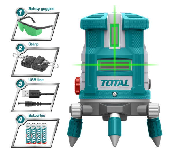 MEDIDOR DE DISTANCIAS LASER 30MTS INDUSTRIAL AUTONIVELANTE LASER VERDE TOTAL (TLL305205)