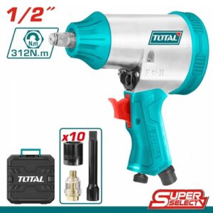PISTOLA IMPACTO 1/2 NEUMATICA INCLUYE 10 COPAS CAJA PLASTICA SUPER SELECT TOTAL (TAT41125)