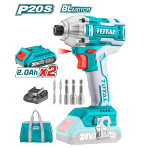 PISTOLA IMPACTO INALAMBRICA 1/4" INDUSTRIAL 20V HEXAGONAL INCLUYE 2 BATERIAS 1 CARGADOR TOTAL (UTIRLI2002)