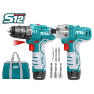 COMBO INALAMBRICO TALADRO PERCUTOR 3/8 + ATORNILLADOR DE IMPACTO 1/4 12V INCLUYE 2 BATERIA Y 1 CARGADOR TOTAL (UTKLI1201) (15646)Ref: 15646