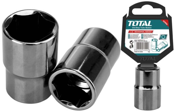 Total Tools Thtst12111 Cubo Corto Hexagonal Niquelado Negro Espiga 1/2 11mm - Cubo Corto Hex Niquel Negro Espiga 1/2" 11mm