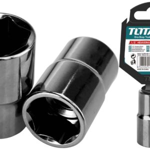 Total Tools Thtst12151 Cubo Corto Hexagonal Niquelado Negro Espiga 1/2 15mm - Cubo Corto Hex Niquel Negro Espiga 1/2" 15mm