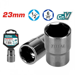 Total Tools Thtst12221 Cubo Corto Hexagonal Niquelado Negro Espiga 1/2 22mm - Cubo Corto Hex Niquel Negro Espiga 1/2" 22mm