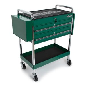 CARRO 2 BANDEJAS Y 2 GAVETAS - TAPA SUPERIOR DE 53" - VERDE