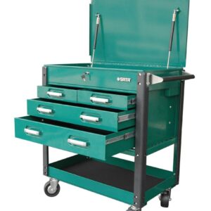 CARRO 2 BANDEJA Y 4 GAVETAS - TAPA SUPERIOR DE 35" - VERDE
