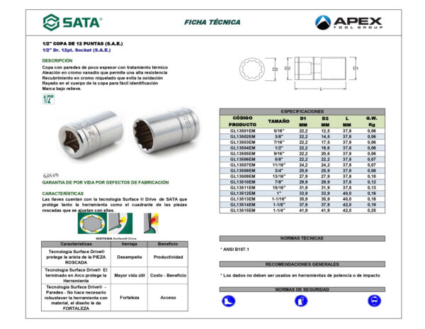 1/2"  12 PT COPA  1/2"