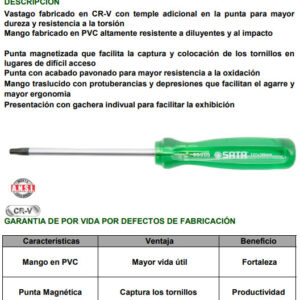 DESTORNILLADOR M/PVC TORX T27 x 100mm