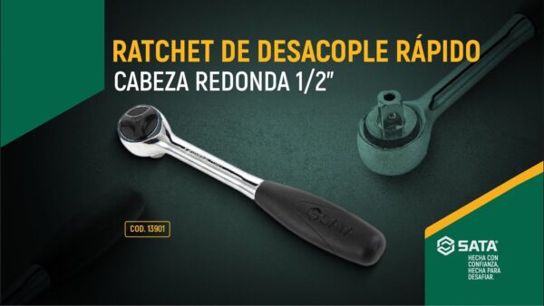 1/4" RATCHET DESACOPLE RAPIDO CABEZA REDONDA - Image 2