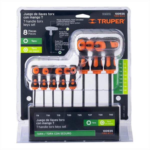 JUEGO DE LLAVES TORX, EXTRALARGAS, CON PIN DE SEGURIDAD TYT Y DIAMOND TIP - Image 2