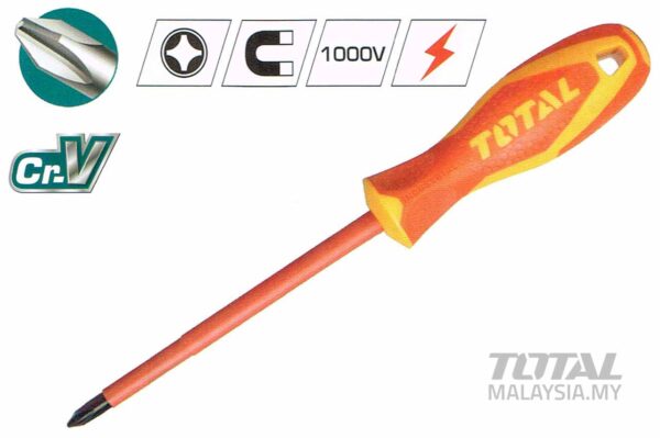 DESTORNILLADOR AISLADO 1000V (+) INDUSTRIAL AMARILLO-ROJO TOTAL (THTISPH2100) - Image 2
