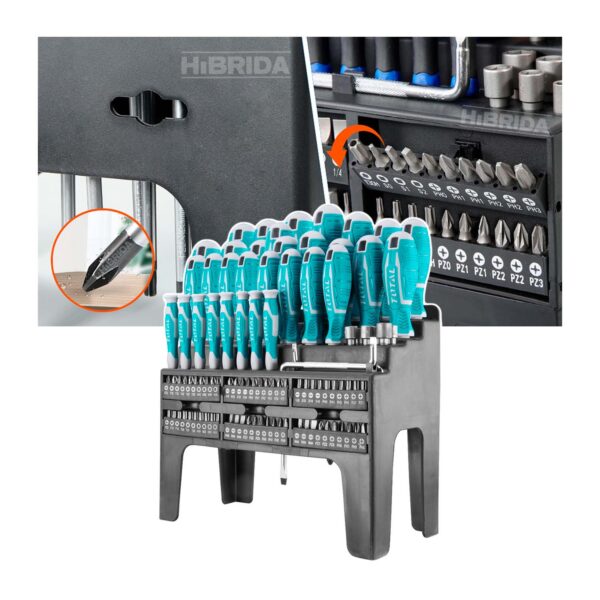 DESTORNILLADOR CROMO VANADIUM JUEGO X 100 PZS TOTAL (THT2506100) - Image 2