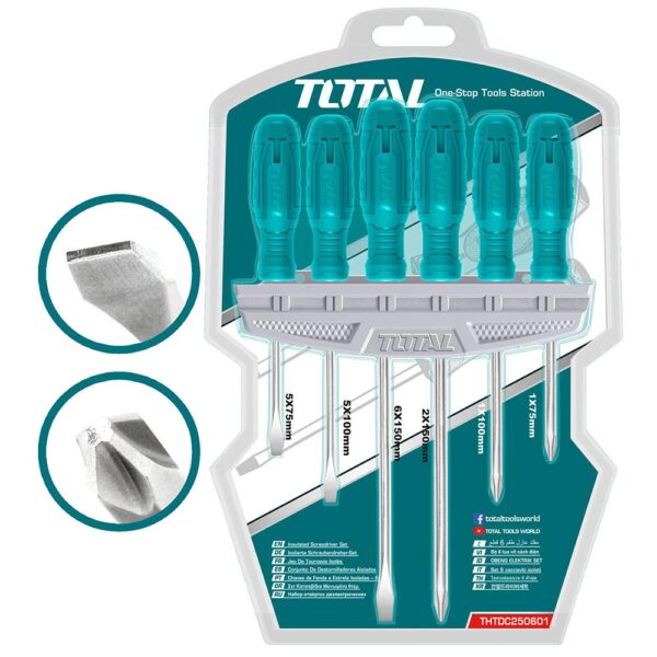 DESTORNILLADOR CROMO VANADIUM JUEGO X 6PZS TOTAL (THT250606) - Image 2