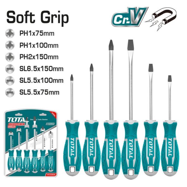DESTORNILLADOR PRECISION CROMO VANADIUM JUEGO X 6PZS TOTAL (THT250PS0601)
