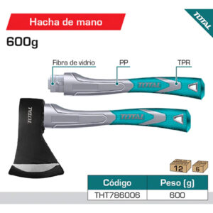HACHA 600G MANGO FIBRA DE VIDRIO TOTAL (THT786006)