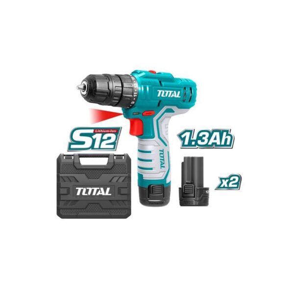TALADRO INALAMBRICO 3/8" 12V INCLUYE 2 BATERIAS Y CARGADOR CAJA PLASTICA TOTAL (UTDLI12325) - Image 2