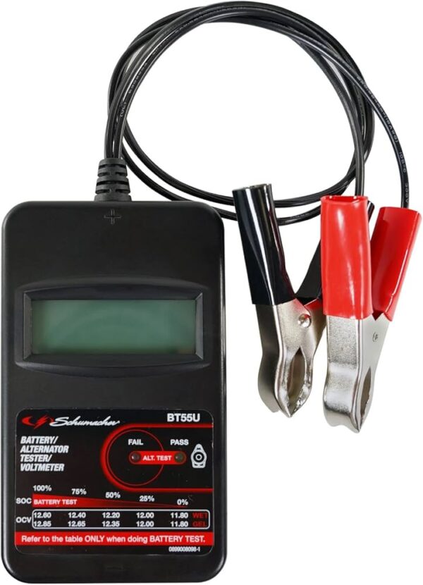 SCHUMACHER BT55U PROBADOR DE BATERIA / ALTERNADOR CON PANTALLA LCD Y PROTECCIÓN CONTRA SOBRETENSION