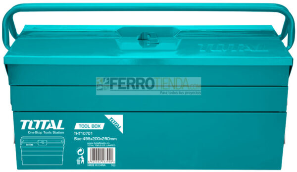 CAJA HERRAMIENTA 495 X 200 X 290 MM INDUSTRIAL METALICA TOTAL (THT10701) - Image 3