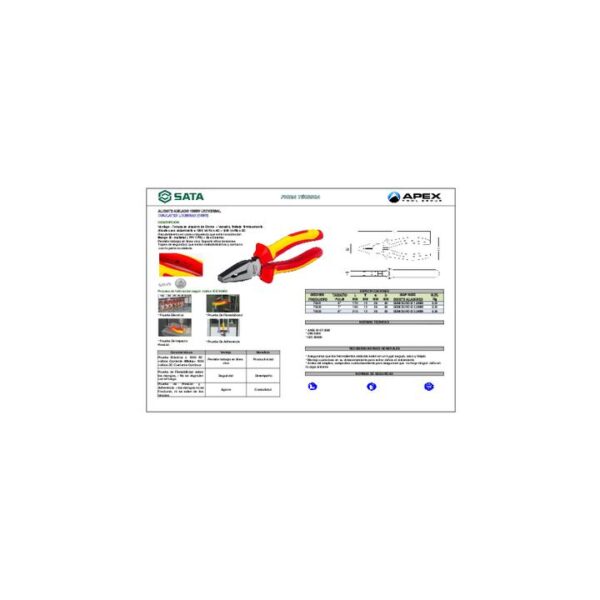 ALICATE AISLADO 1000V UNIVERSAL   8" - Image 3