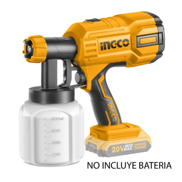 PISTOLA PINTAR INALAMBRICA 800ML 20V BATERIA Y CARGADOR NO INCLUIDO TOTAL (TSTLI2001) - Image 3