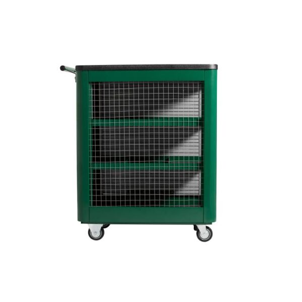 CARRO 4 BANDEJAS Y PUERTA DE CORTINA DE 25" - VERDE - Image 3