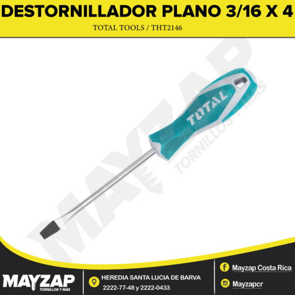 TOTAL TOOLS THT21386 DESTORNILLADOR ZAPA PLANO 6.5X6MM CR-V LARGO 38MM - Image 3