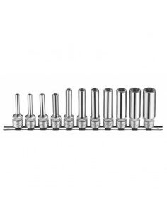 FORCE 3112 JUEGO 11 CUBOS LARGOS TORX HEMBRA ESPIGA 3/8' E4 A E18 X 150MM DE LARGO