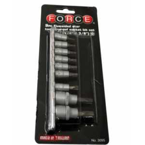 FORCE 3095 JUEGO DE CUBOS TORX ESP 1/4 9PCS /