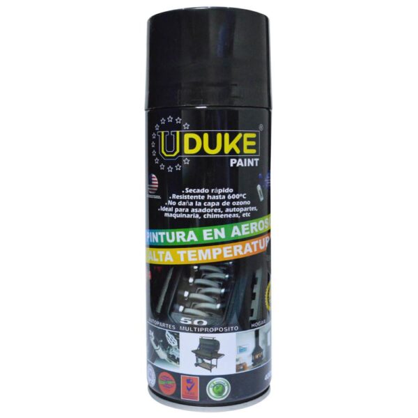 Aerosol Uduke Alta Temperatura Negro Mate 400 ml
