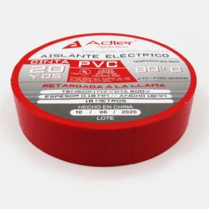 Cinta aislante roja 20 mts