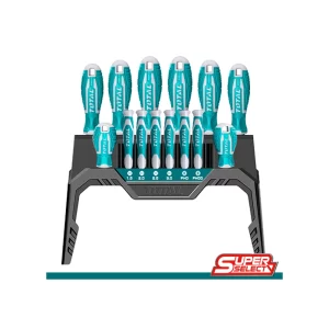 JUEGO DE DESTORNILLADORES X 14 PZS (INCLUIDO 6 DESTORNILLADORES RELOJEROS) SUPER SELECT TOTAL (THT250614)
