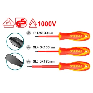 DESTORNILLADOR AISLADO 1000V INDUSTRIAL JUEGO X 3 PZS TOTAL (THTIS036)