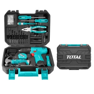 TALADRO INALAMBRICO 12V CON ESTUCHE PLASTICO INCLUYE 81PZS SUPER SELECT TOTAL (UTHKTHP10812)