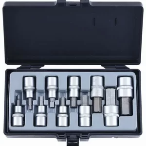 FORCE 4111 JUEGO 10 CUBOS DESTORNILLADORES ALLEN CORTOS ESPI