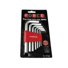 FORCE 5072S JUEGO DE 7 LLAVES ALLEN CON ABRAZADERA 3/32. 1/8